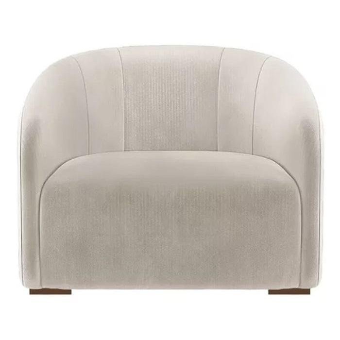 Poltrona Decorativa Suede Bege