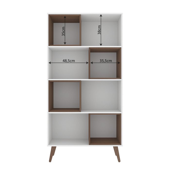 Estante para Livros Retrô com 4 Nichos Removíveis 180cmx90cm