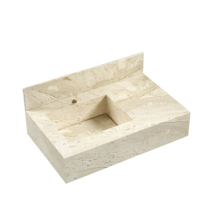 Bancada em Porcelanato para Banheiro 80cm Max com Cuba Esculpida Travertino
