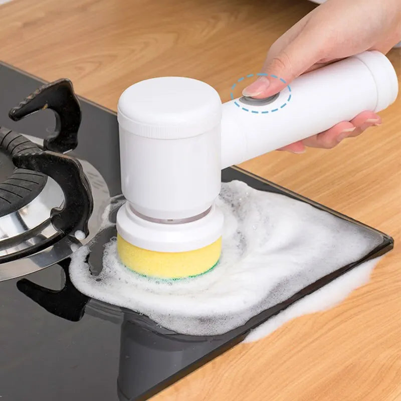Escova de limpeza elétrica multifuncional para cozinha e banheiro - purificador portátil sem fio para pratos, panelas e frigideiras