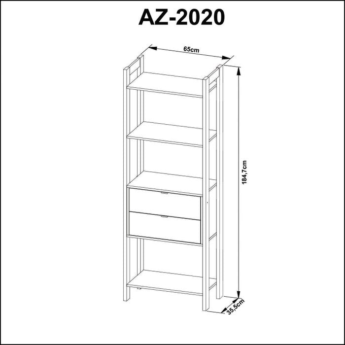 Estante para Livros 2 Gavetas Centro 185cmx65cm