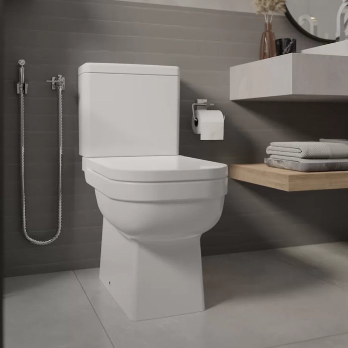 Kit Vaso Sanitário com Caixa Acoplada e Assento Soft Close Elite Celite Branco Brilhante