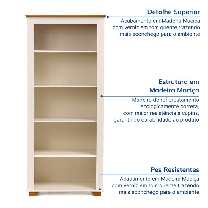 Estante para Livros 4 Prateleiras 178,8cmx78cm