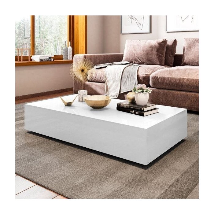 Mesa de Centro Retangular Branco