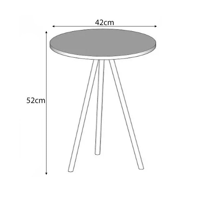 Mesa Lateral Decorativa Gabriela Base Dourada Tampo Redondo Branco Branco